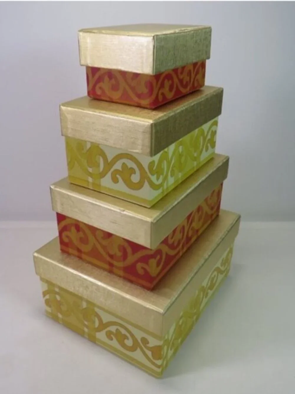 Harry David Bob’s Boxes Vintage Floral Plaid Christmas Gift Box Storage Bundle